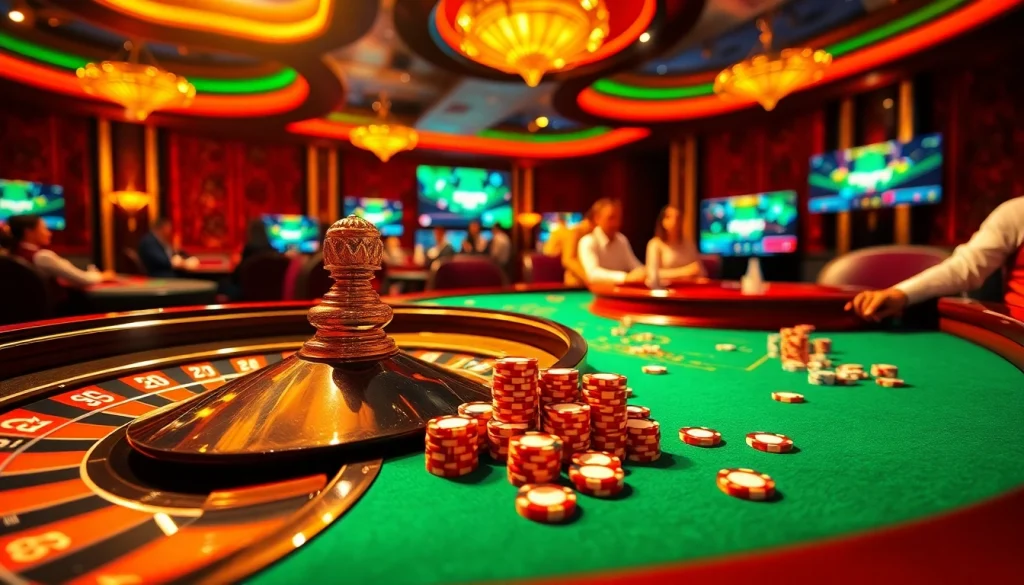 Experience the thrill of high-stakes poker and roulette at trang chủ qq88, with players immersed in the latest betting action.