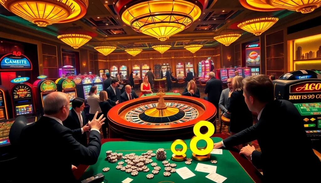 Exciting casino scene celebrating wins and betting strategies with go8 at the heart of the action.