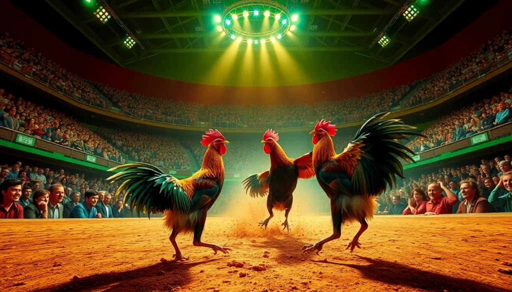 Cockfighting action at 69vn.rodeo showcases thrilling matches and engaged spectators.