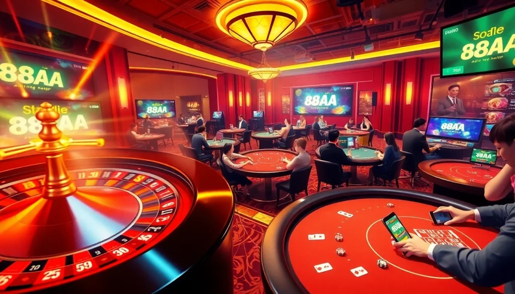 Experience the thrill of online gaming with 88AA đăng nhập at vibrant casino tables, filled with excitement and winning opportunities.