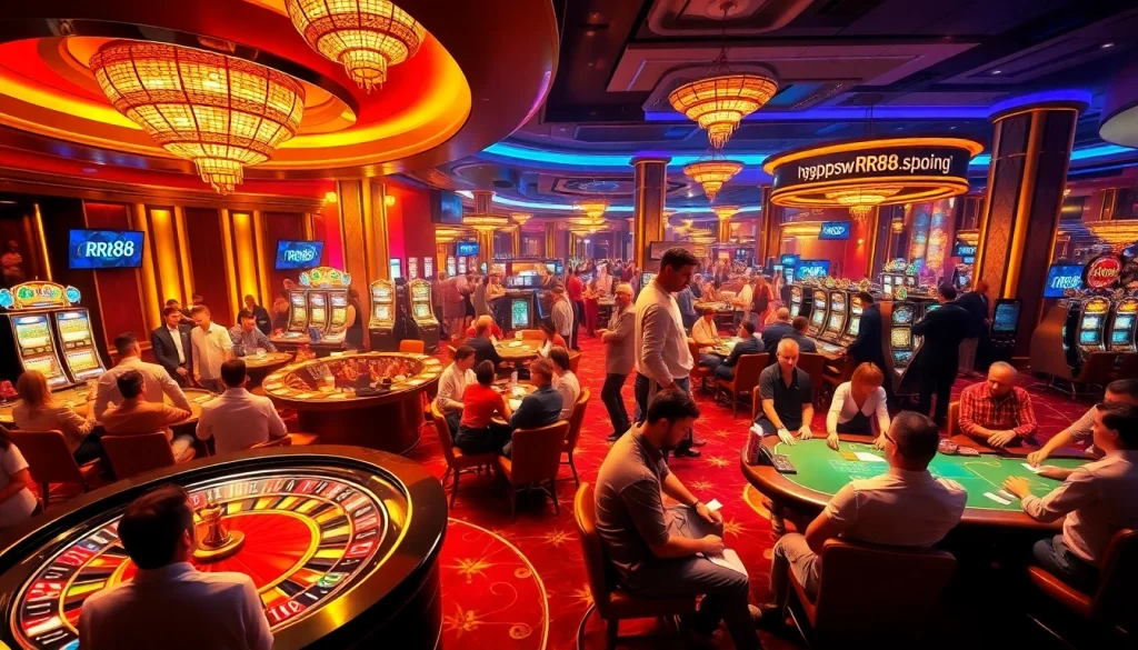 Experience the thrill of gambling at https://rr88.shopping/, where vibrant casino tables and eager players come together for an exciting night of winning.